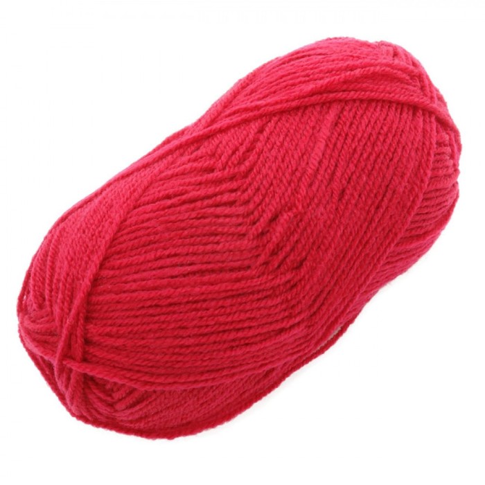 Fir de Tricotat Acrilic, Roșu, Greutate 100g, Lungime 215m, Diametru Ace 4.0-5.0mm