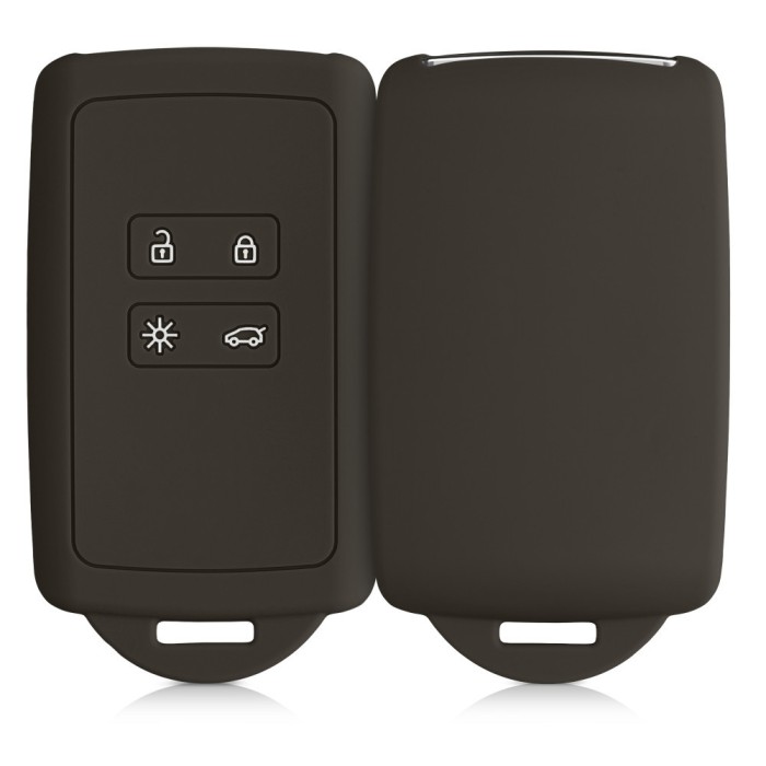 Husa Cheie Auto kwmobile pentru Renault/Dacia 4 Butoane - Keyless Go, Silicon, Negru, 48035.107
