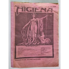 HIGIENA , REVISTA PENTRU PREINTAMPINAREA BOLILOR SI PASTRAREA SANATATII , ANUL IV , NR. 85 , 15 IULIE . 1915