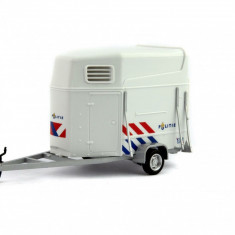 Macheta auto Rulota Horse Trailer Dutch police alba, 1:43 Cararama