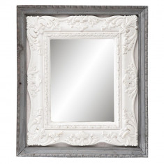 Oglinda decorativa perete lemn gri alb 41*4*47 cm foto