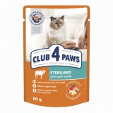 Cumpara ieftin Club 4 Paws Premium Hrana umeda pisici sterilizate - cu vita, set 24x80g