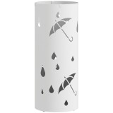HOMCOM Suport pentru umbrele cilindric suport pentru umbrele tavă de scurgere amovibilă și 4 c&acirc;rlige, &Oslash; 17 x 41 cm, alb | Aosom Romania