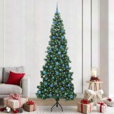 vidaXL Pom de Crăciun Artificial pentru Colț Verde 240 cm PVC și Metal 3397296