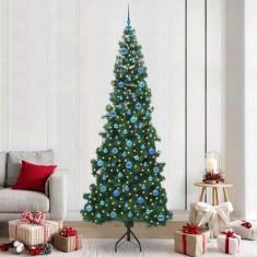 vidaXL Pom de Crăciun Artificial pentru Colț Verde 240 cm PVC și Metal 3397296