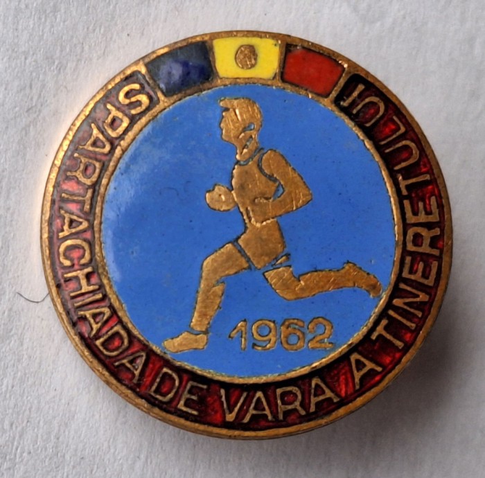 Spartachiada de vara a Tineretului 1962 insigna elevi, scolari - pionieri
