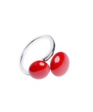 Inel clasic cu pietre rosii