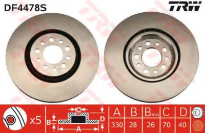 Disc frana ALFA ROMEO GIULIETTA (940) (2010 - 2016) TRW DF4478S foto