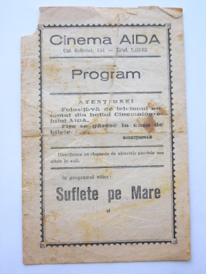 M3 C18 - Program cinematograf - Cinema Aida - anii 1930 foto