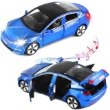 Masina metalica Tesla Model X, lumini si sunete, usi-capota-portbagaj mobile, 3+ ani, 15A 7A 5.5 cm, albastru