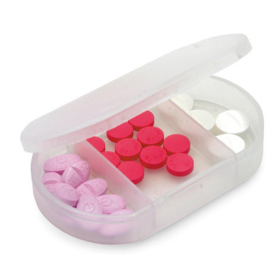 Cutie separator de pastile si medicamente pentru varstnici , gri, 3 compartimente 6/4/1 cm foto
