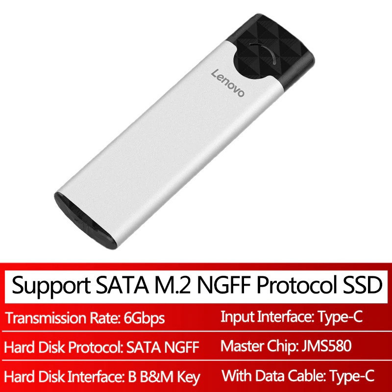 Rack extern LENOVO pt SSD M.2 NGFF (de tip SATA) la USB-C, adaptor cu  carcasa | Okazii.ro