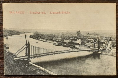 (114) CARTE POSTALA UNGARIA - BUDAPESTA, PODUL PESTE DUNARE foto