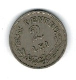 Romania 1924 - 2 lei, Poissy, circulata