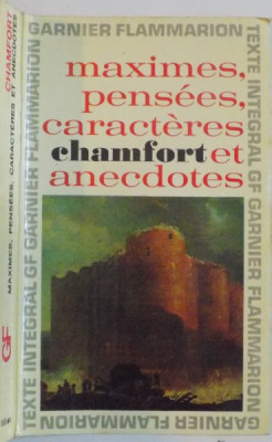 MAXIMES ET PENSEES CARACTERES ET ANECDOTES par CHAMFORT , 1968 foto