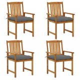 vidaXL Scaune de grădină cu perne, 4 buc., lemn masiv de acacia 3061200