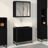 Cumpara ieftin Set de mobilier pentru baie 2 buc. Stejar Negru Lemn prelucrat