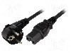 Cablu alimentare AC, 5m, 3 fire, culoare negru, CEE 7/7 (E/F) &amp;#351;tecar in unghi, IEC C15 mama, LIAN DUNG -