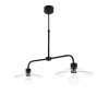 Pendul Zanbar Goodhome, sferic, transparent, 2xE27, reglabil, sticlă/metal, modern, dormitor/living