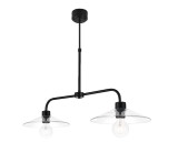 Cumpara ieftin Pendul GoodHome Zanbar, 2xE27, Transparent, Sticla/Metal, Reglabil, Diametru 28cm, Inaltime 73cm, Modern, Dormitor/Living/Hol