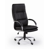 Scaun directorial HM Stanley, Ergonomic, Cadru Polipropilena, Piele ecologica, Suport lombar, Mecanism balansare, 102kg, 115x59x50 cm, Negru