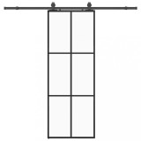 Cumpara ieftin Usa glisanta cu set de feronerie neagra 76x205 cm Sticla ESG