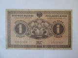 Rară! Finlanda 1 Markka 1916,bancnota din imagini