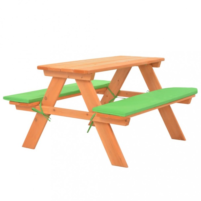 vidaXL Masă cu bănci pentru picnic copii 89x79x50cm lemn masiv brad