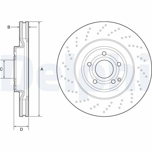 Disc frana Mercedes Cls (C218), Cls Shooting Brake (X218), punte fata, 344x32, ventilat, DELPHI