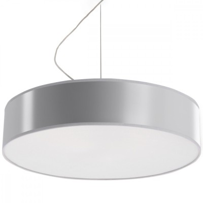 Lampă Suspendată Arena Gri Pvc 3 Becuri Rotundă Minimalistă De Interior foto