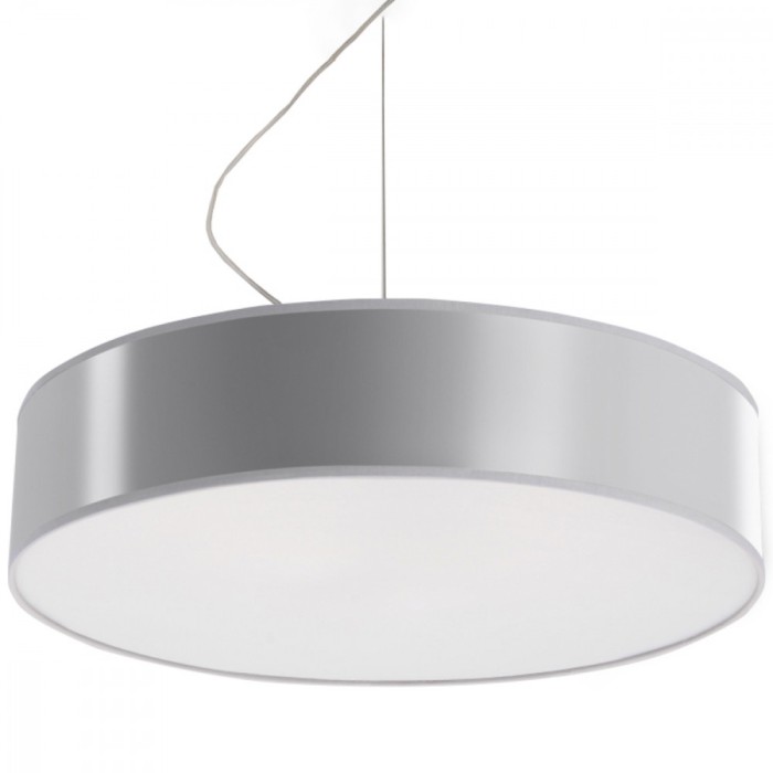Lampă Suspendată Arena Gri Pvc 3 Becuri Rotundă Minimalistă De Interior
