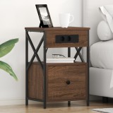 vidaXL Dulap de noapte Stejar brun 40 x 31 x 60 cm Lemn compozit
