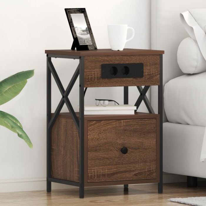 vidaXL Dulap de noapte Stejar brun 40 x 31 x 60 cm Lemn compozit