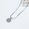Colier Evil Eye din otel inoxidabil cu strasuri albe si bleu - Protectie energii negative