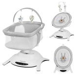 Balansoar electric si landou 2 in 1 Lionelo Bella, rotativ 360, ecran tactil, gri concrete