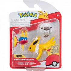 Set 3 figurine de actiune, Pokemon, Carvanha, Jolteon, Wooloo