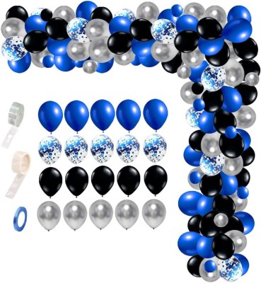Set arcada baloane decorative Batman din 133 piese, aranjament pentru petrecere, calitate latex Extra, Albastru Negru Argintiu foto