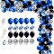 Set arcada baloane decorative Batman din 133 piese, aranjament pentru petrecere, calitate latex Extra, Albastru Negru Argintiu