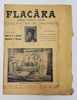 FLACARA LITERARA , ARTISTICA , SOCIALA , REVISTA , ANUL I , NR. 37 , 30 IUNIE 1912 foto