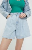 Abercrombie &amp; Fitch pantaloni scurti jeans femei, neted, high waist