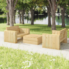 Set mobilier de gradina, 3 piese, lemn masiv pin tratat GartenMobel Dekor