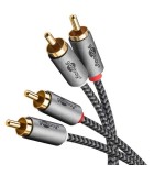 Cablu stereo 2x RCA tata-tata 2m premium extrem de flexibil textil, Goobay