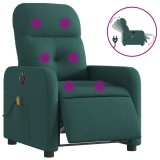 Cumpara ieftin Fotoliu electric de masaj rabatabil, verde inchis, textil