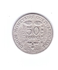 Moneda Africa de Vest 50 francs/franci 2002, stare buna, curata