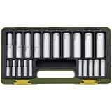 Proxxon 23292 - Set capete chei tubulare 4-24 mm patrat 1/4 si 1/2 inch 20 bucati
