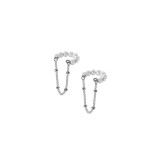 Cumpara ieftin Cercei ear cuff argint 925, JW1076, model perlute cu lant, placati cu rodiu
