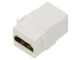 Cuplor HDMI Keystone Albă cu &Icirc;mpingere - 4K, UHD 2160p