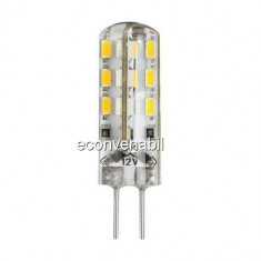 Bec LED 2W 24LED SMD Bulb 12V G4 Alb Rece foto