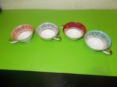 PORTELAN de colectie BAREUTHER BAVARIA , set de 4 CESTI decor aur coloidal (2)