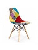 Scaun living si bucatarie BUC 232C, stofa, cadru lemn, 100 kg, multicolor